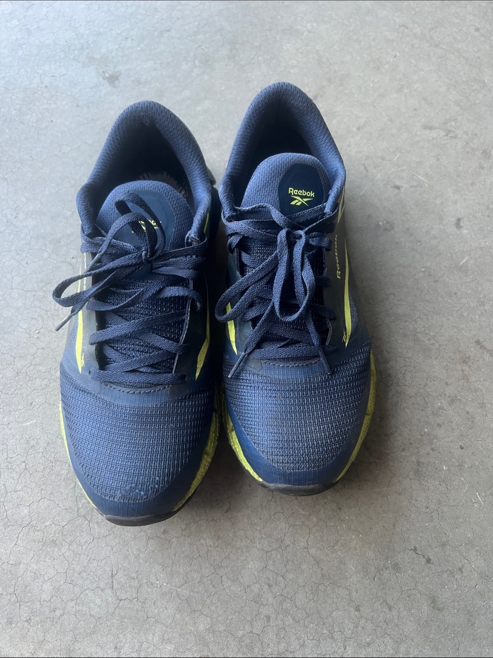 Reebok Men’s Navy and Lime Steel toed work shoes